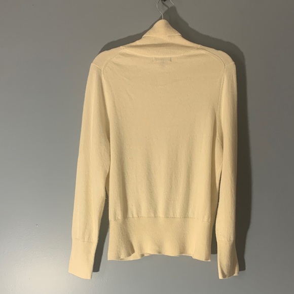 Banana Republic Cream Ivory 💯 % Cashmere Cowl Neck Sweater Size XL Like New - Picture 5 of 9